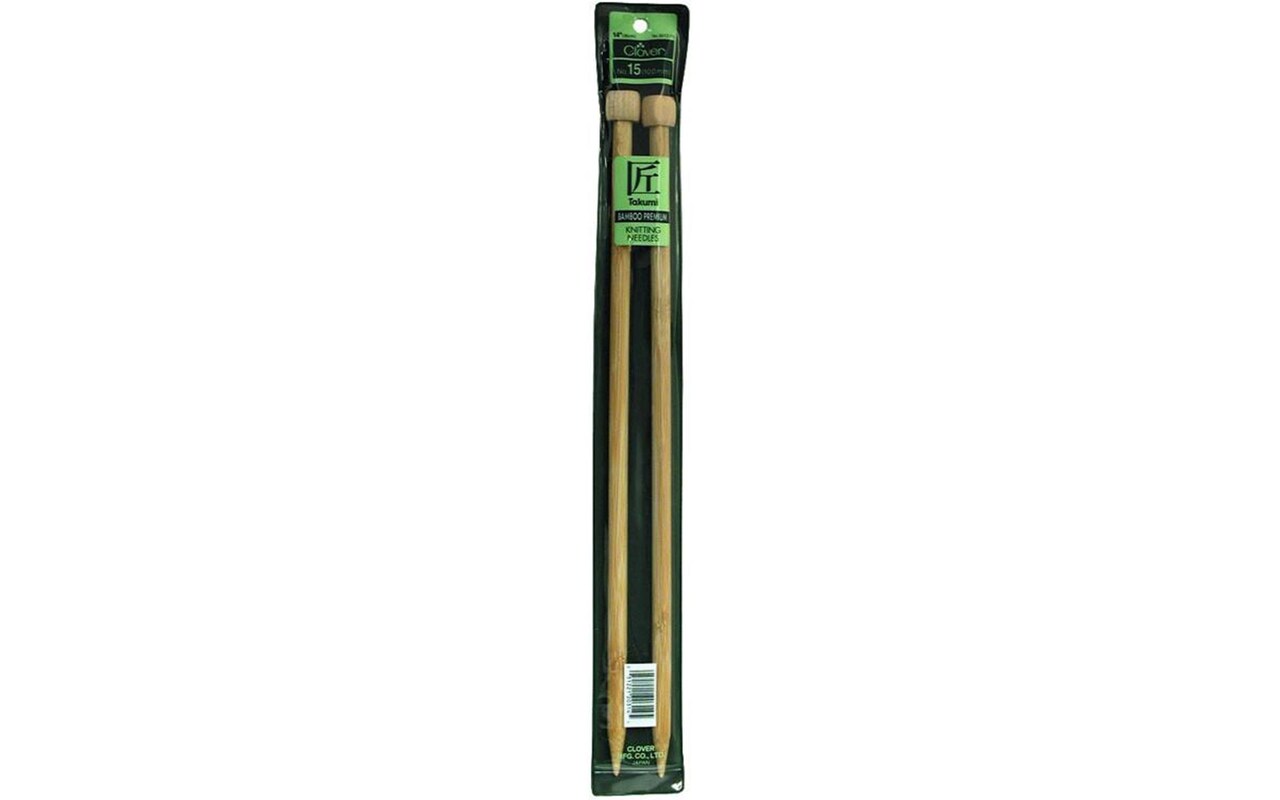 Clover Bamboo Knitting Needle Sgl Point 14 15